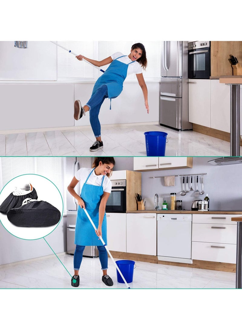 3 Pairs Reusable Waterproof Shoe Covers, Non-Slip One Size Fit Shoe Protectors, Dust & Rain Resistant, Easy to Clean – Black - Image 3